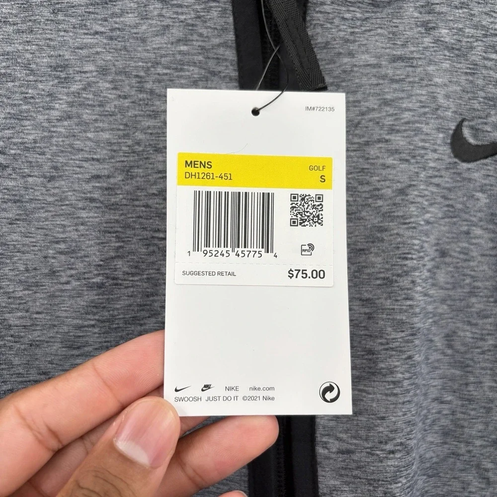 Nike Men's Size S Dri-FIT Victory Mock Neck Half-Zip Golf Top Pullover Gray